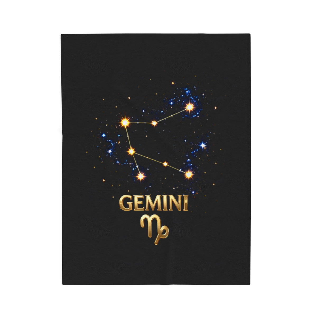 Gemini Zodiac Constellation Velveteen Plush Blanket – Celestial Astrology Star Sign Throw
