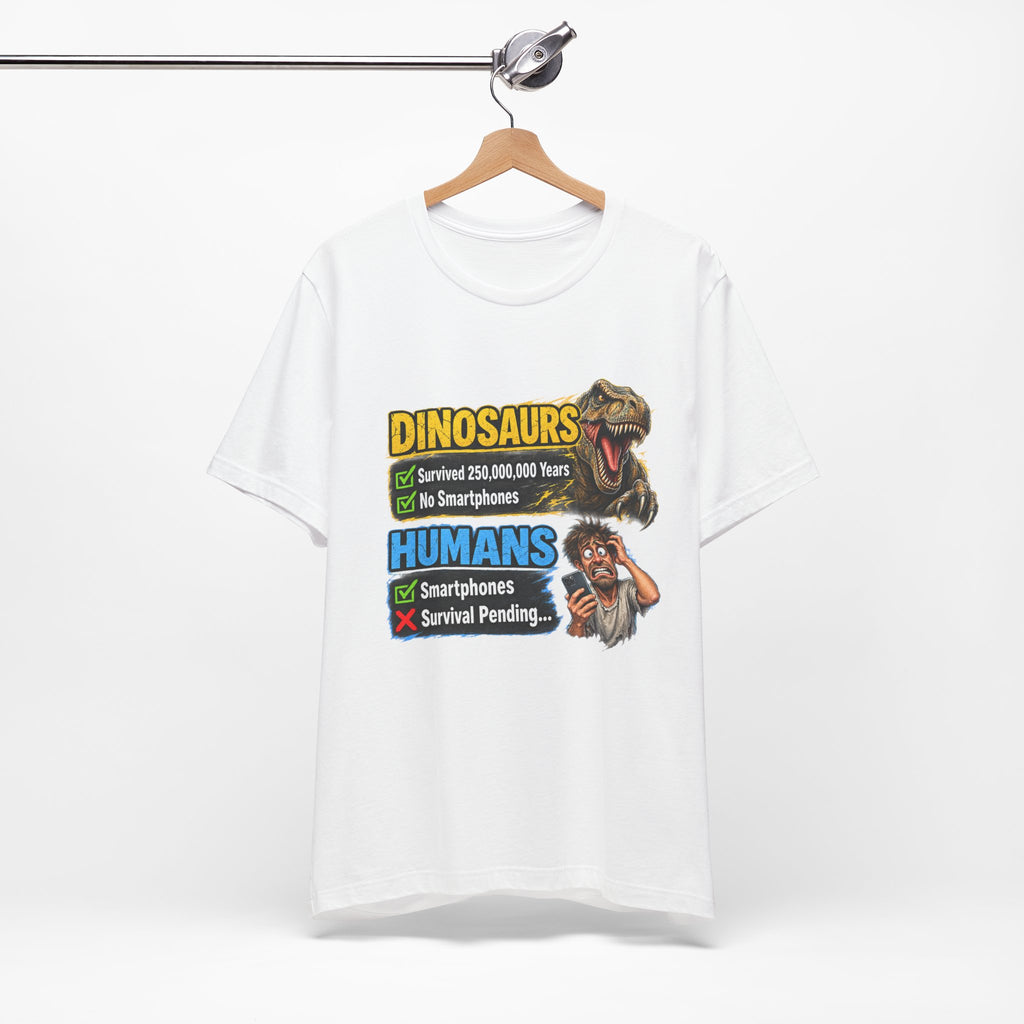 Dinosaurs' vs Humans – Survival Pending Funny Smartphone Graphic Tee