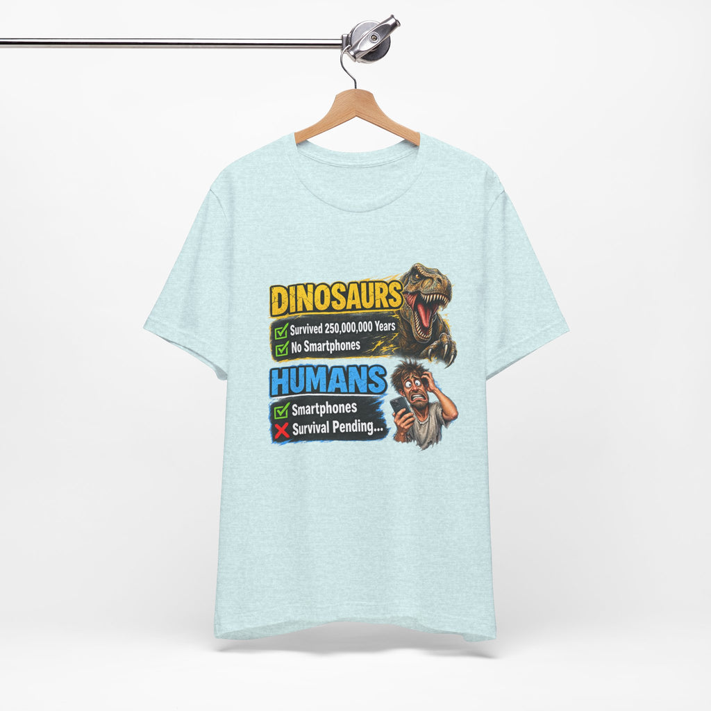 Dinosaurs' vs Humans – Survival Pending Funny Smartphone Graphic Tee