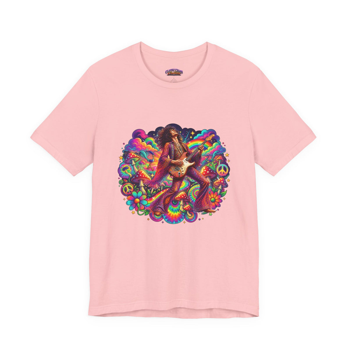 Psychedelic Rock Guitarist T-Shirt | Retro 60s Hippie Art