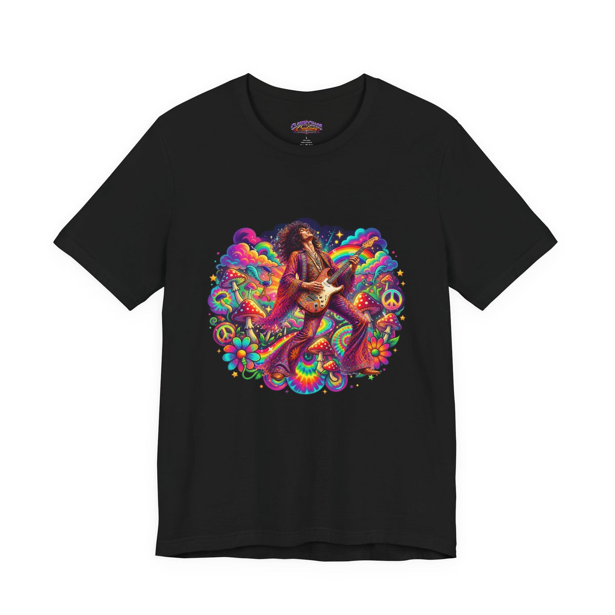 Psychedelic Rock Guitarist T-Shirt | Retro 60s Hippie Art