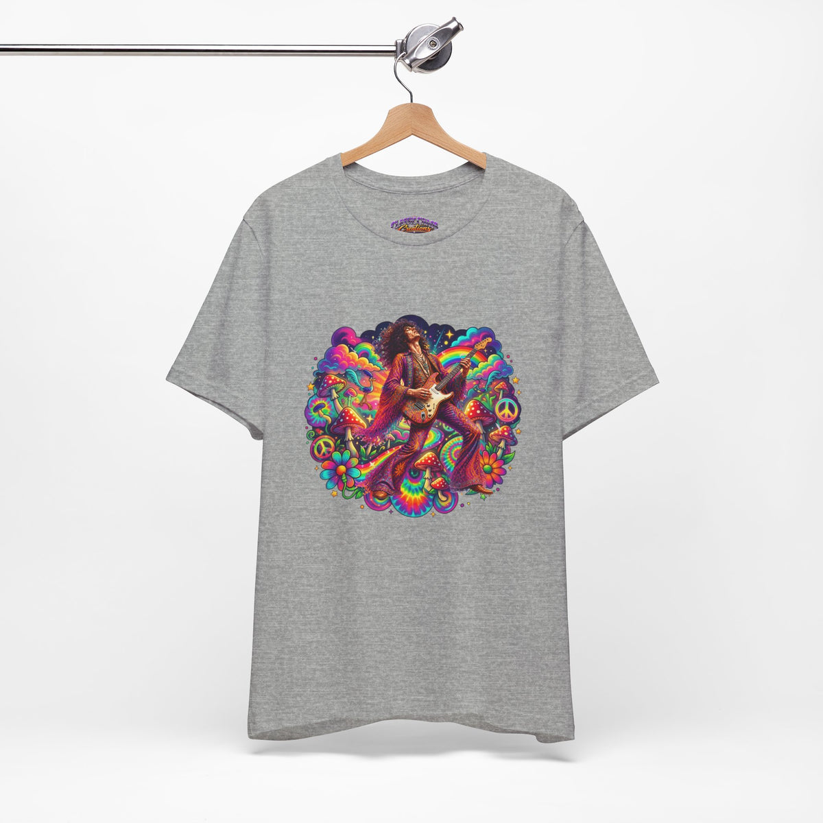 Psychedelic Rock Guitarist T-Shirt | Retro 60s Hippie Art