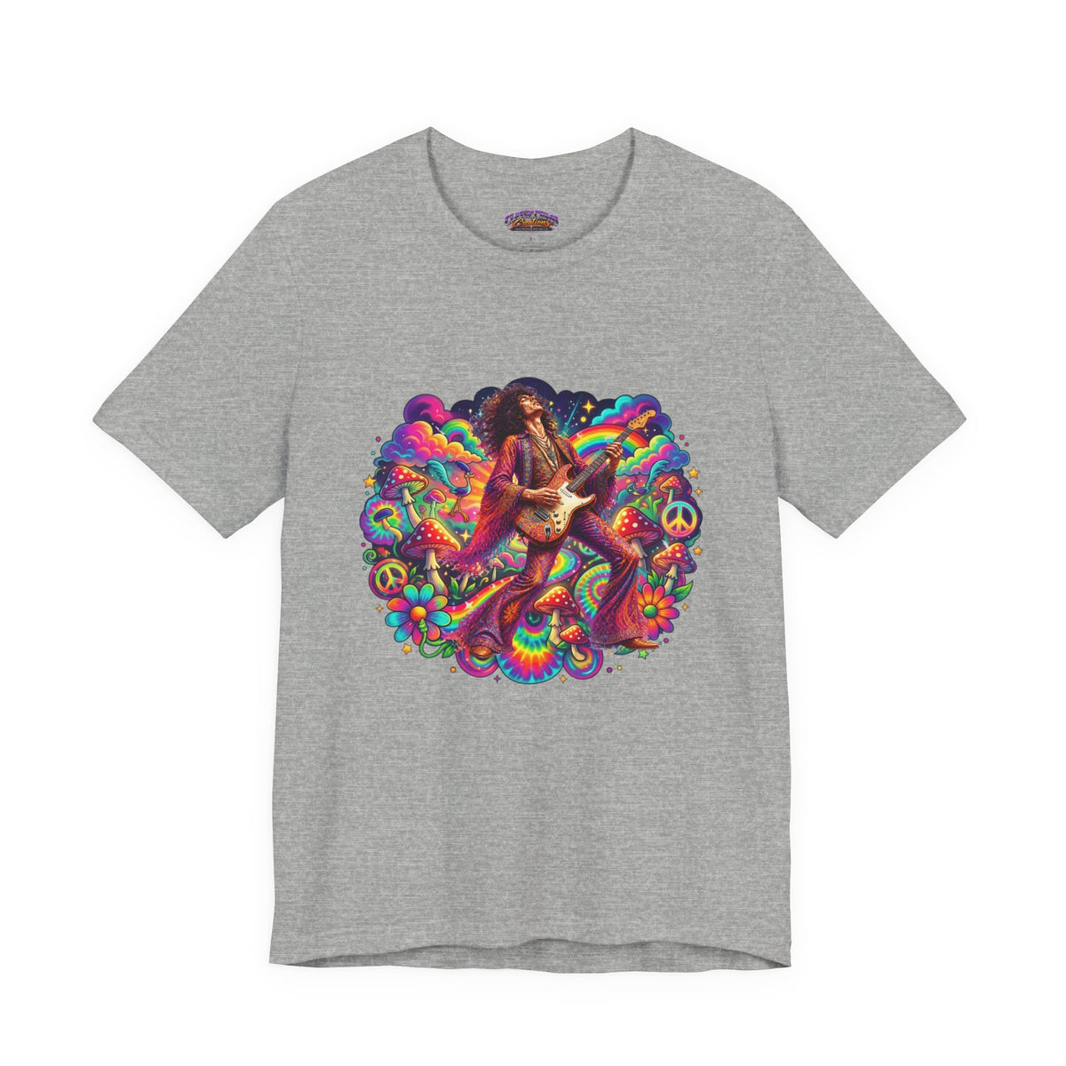 Psychedelic Rock Guitarist T-Shirt | Retro 60s Hippie Art
