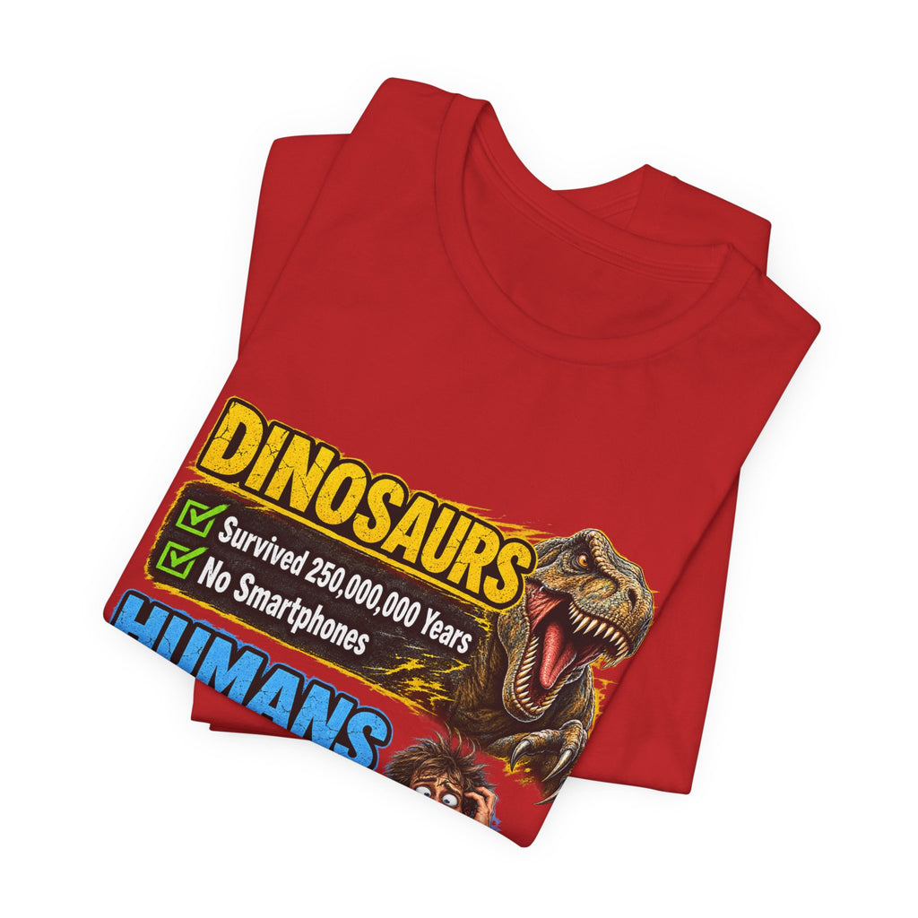 Dinosaurs' vs Humans – Survival Pending Funny Smartphone Graphic Tee