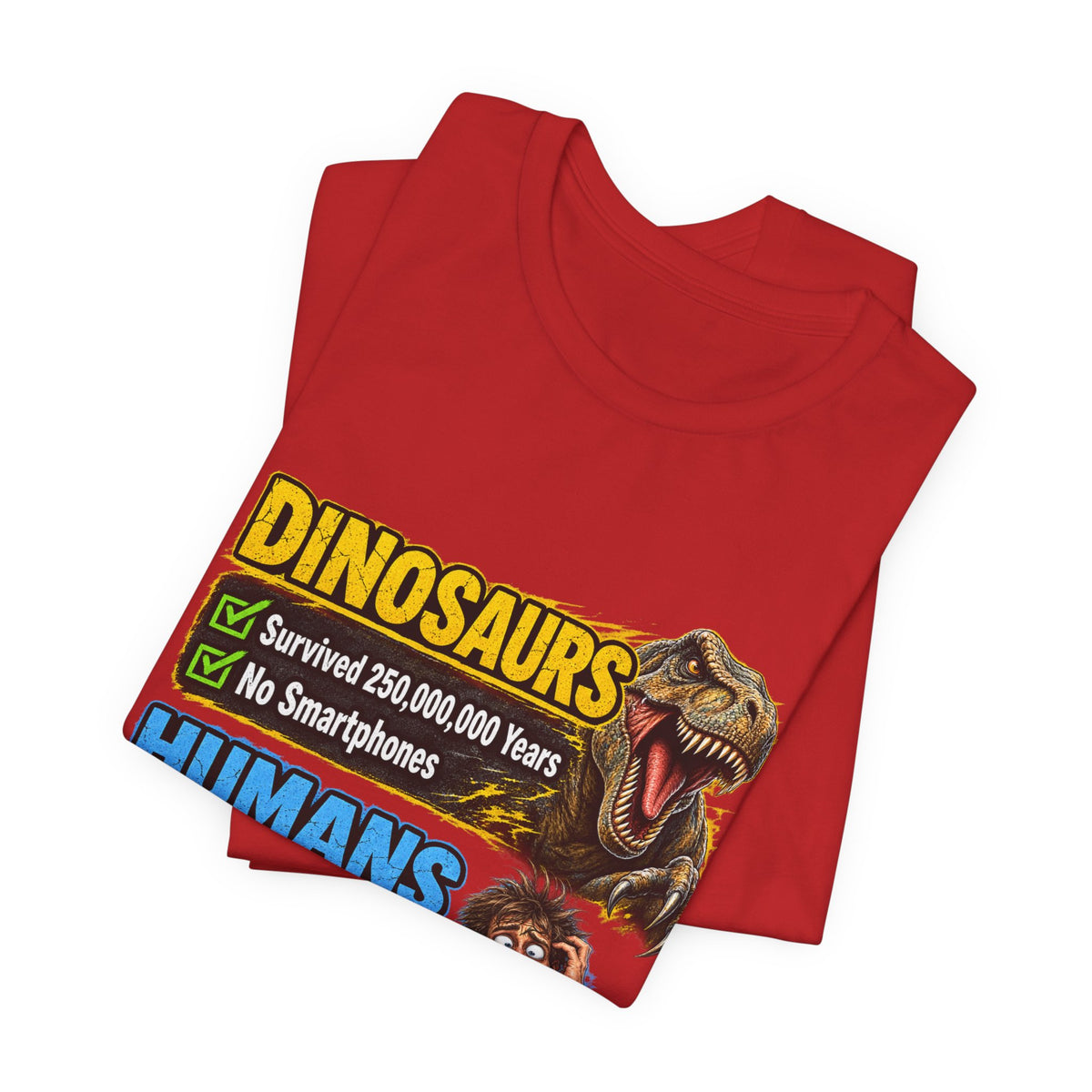 Dinosaurs' vs Humans – Survival Pending Funny Smartphone Graphic Tee