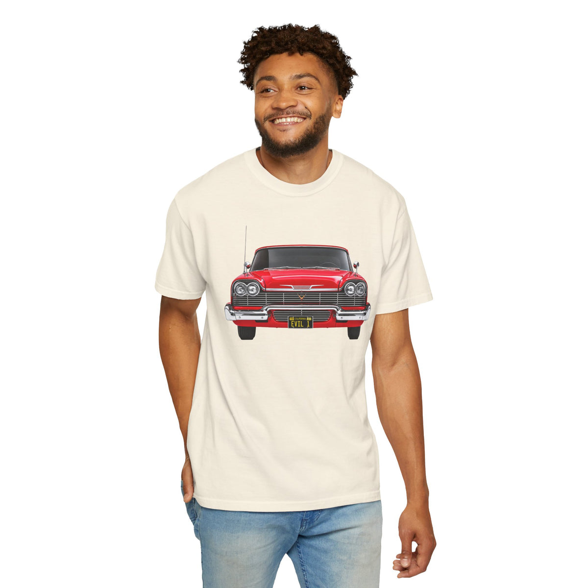 EVIL 1 – Red Classic Custom Car Front View T-Shirt