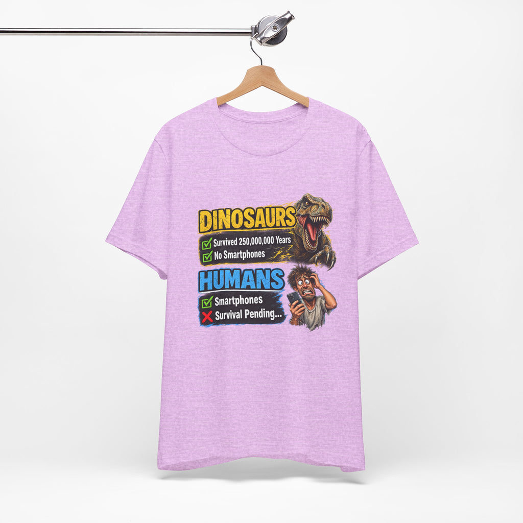 Dinosaurs' vs Humans – Survival Pending Funny Smartphone Graphic Tee