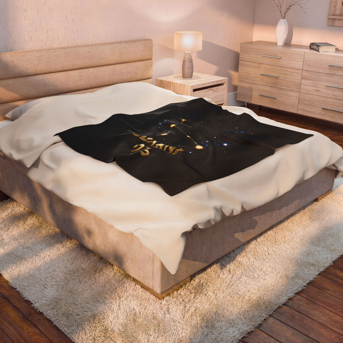 Gemini Zodiac Constellation Velveteen Plush Blanket – Celestial Astrology Star Sign Throw