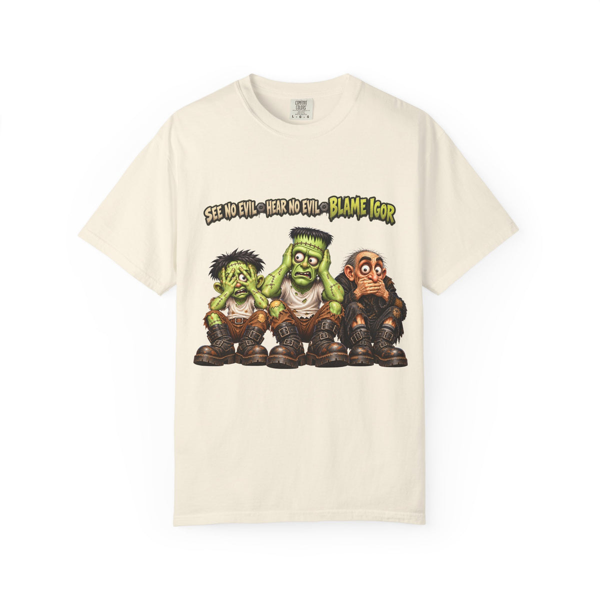 See No Evil Hear No Evil Blame Igor – Funny Monster Mechanic T-Shirt