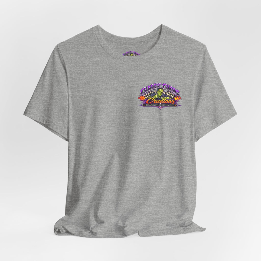 Classic Chaos Creations – Frank's Hot Rod Garage Front & Back Graphic