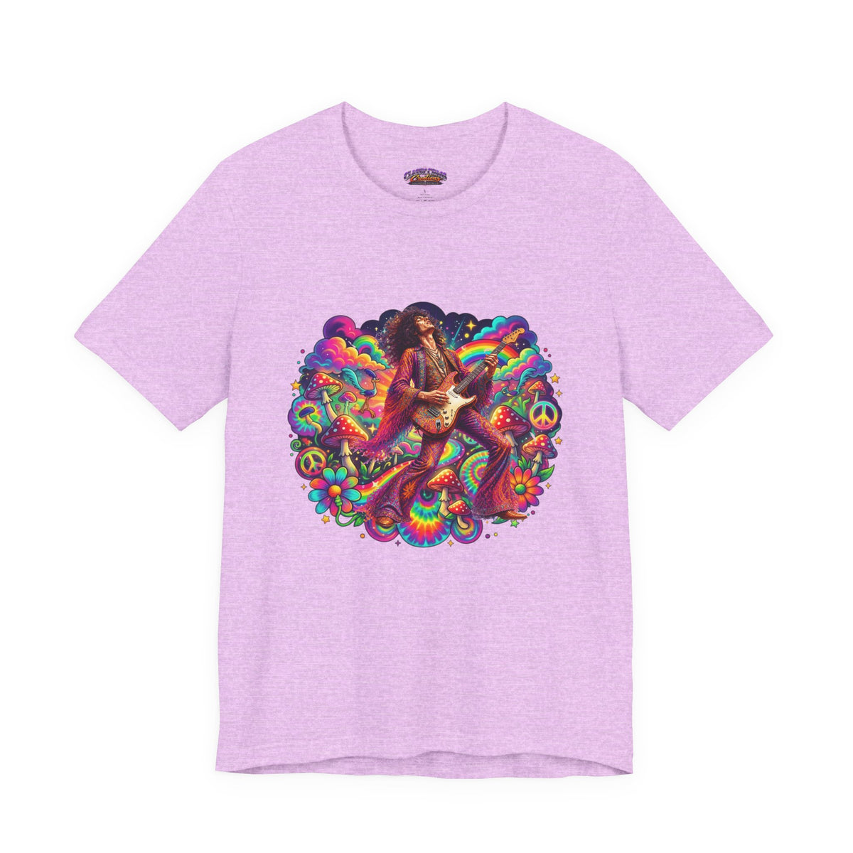 Psychedelic Rock Guitarist T-Shirt | Retro 60s Hippie Art
