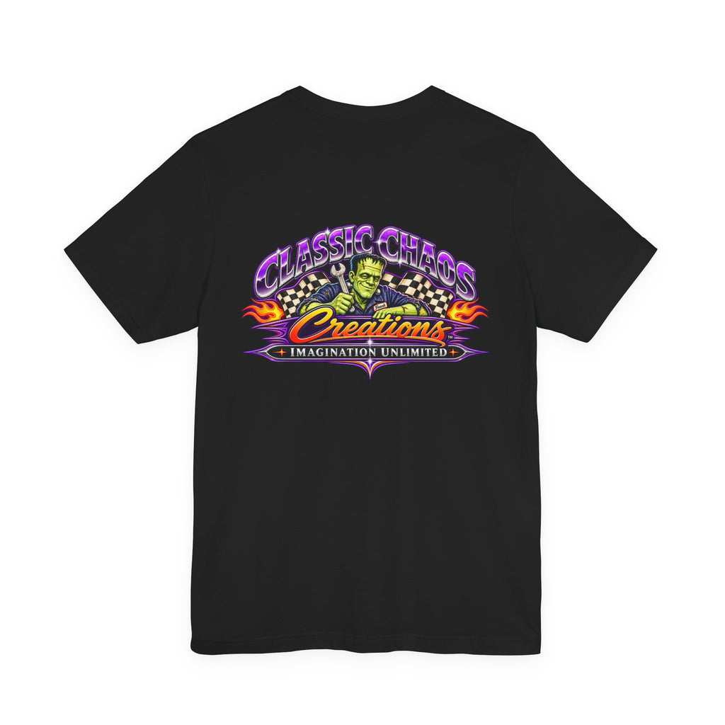 Classic Chaos Creations – Frank's Hot Rod Garage Front & Back Graphic