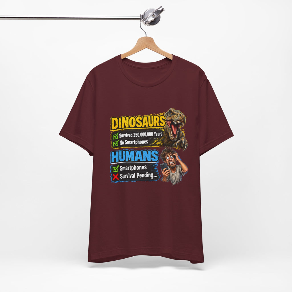 Dinosaurs' vs Humans – Survival Pending Funny Smartphone Graphic Tee