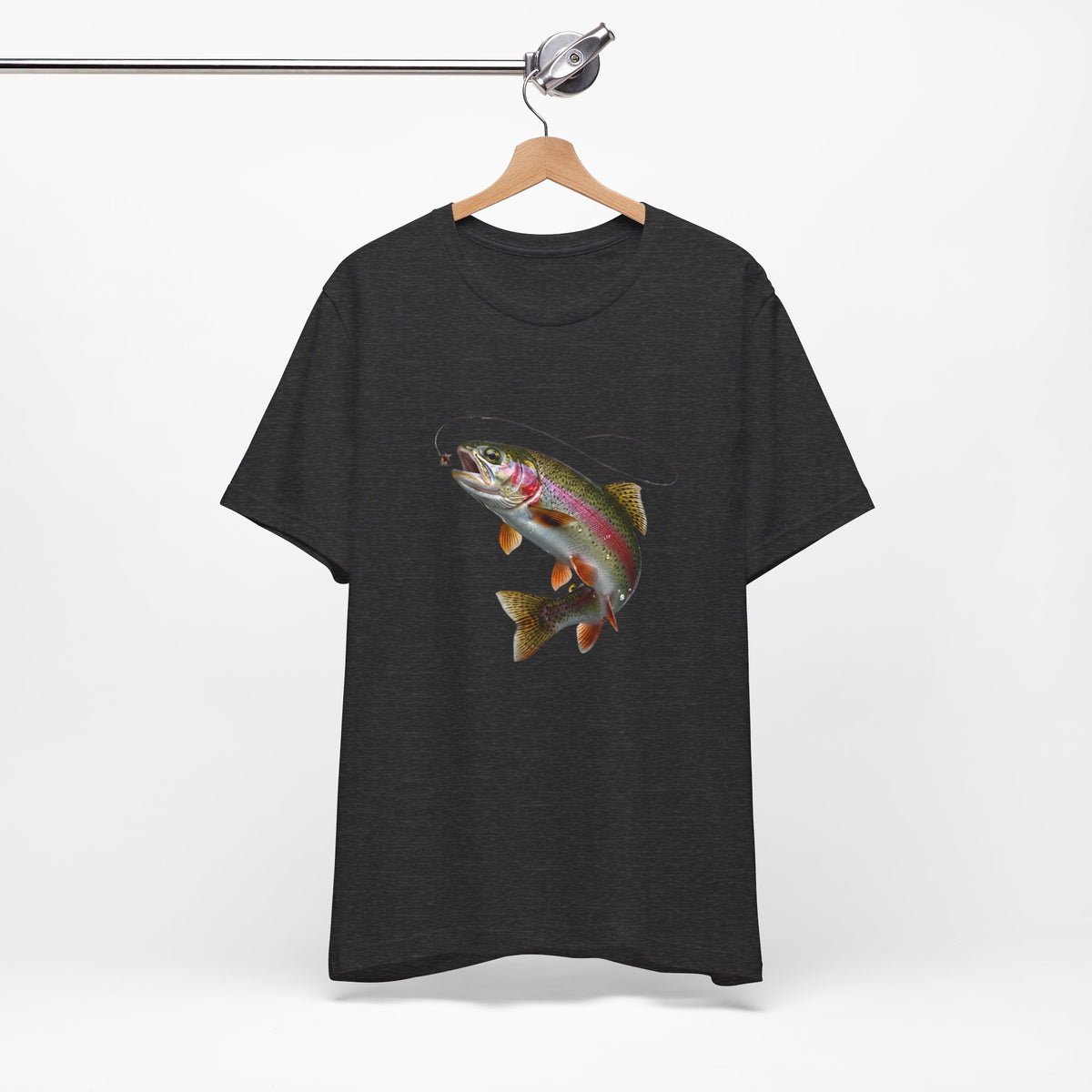 Rainbow Trout Chasing a Fly – Realistic Fly Fishing Graphic Tee