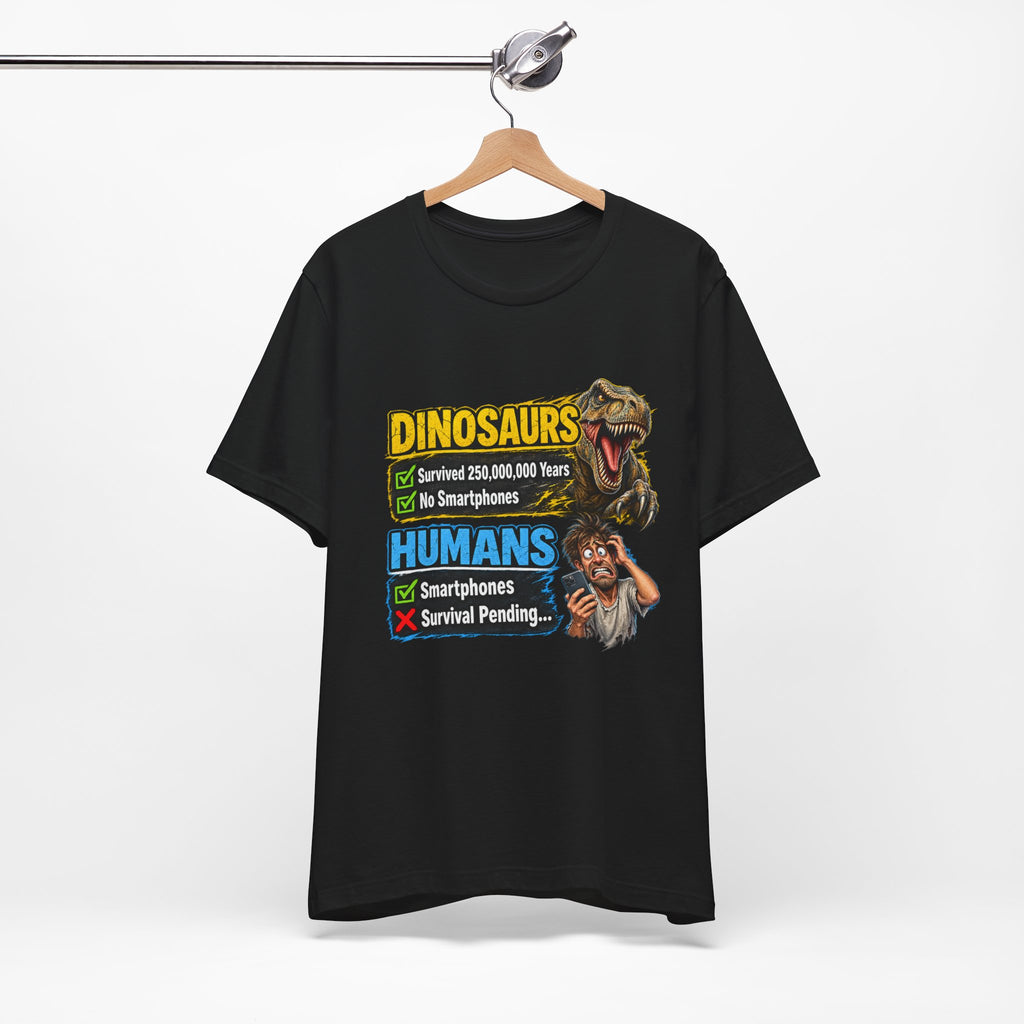 Dinosaurs' vs Humans – Survival Pending Funny Smartphone Graphic Tee