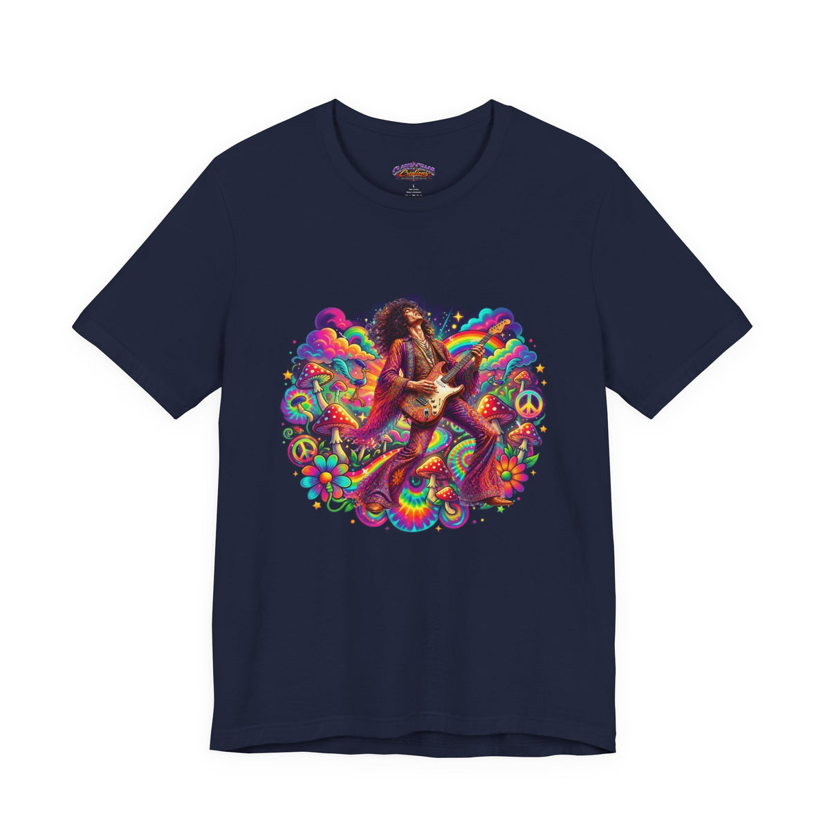 Psychedelic Rock Guitarist T-Shirt | Retro 60s Hippie Art