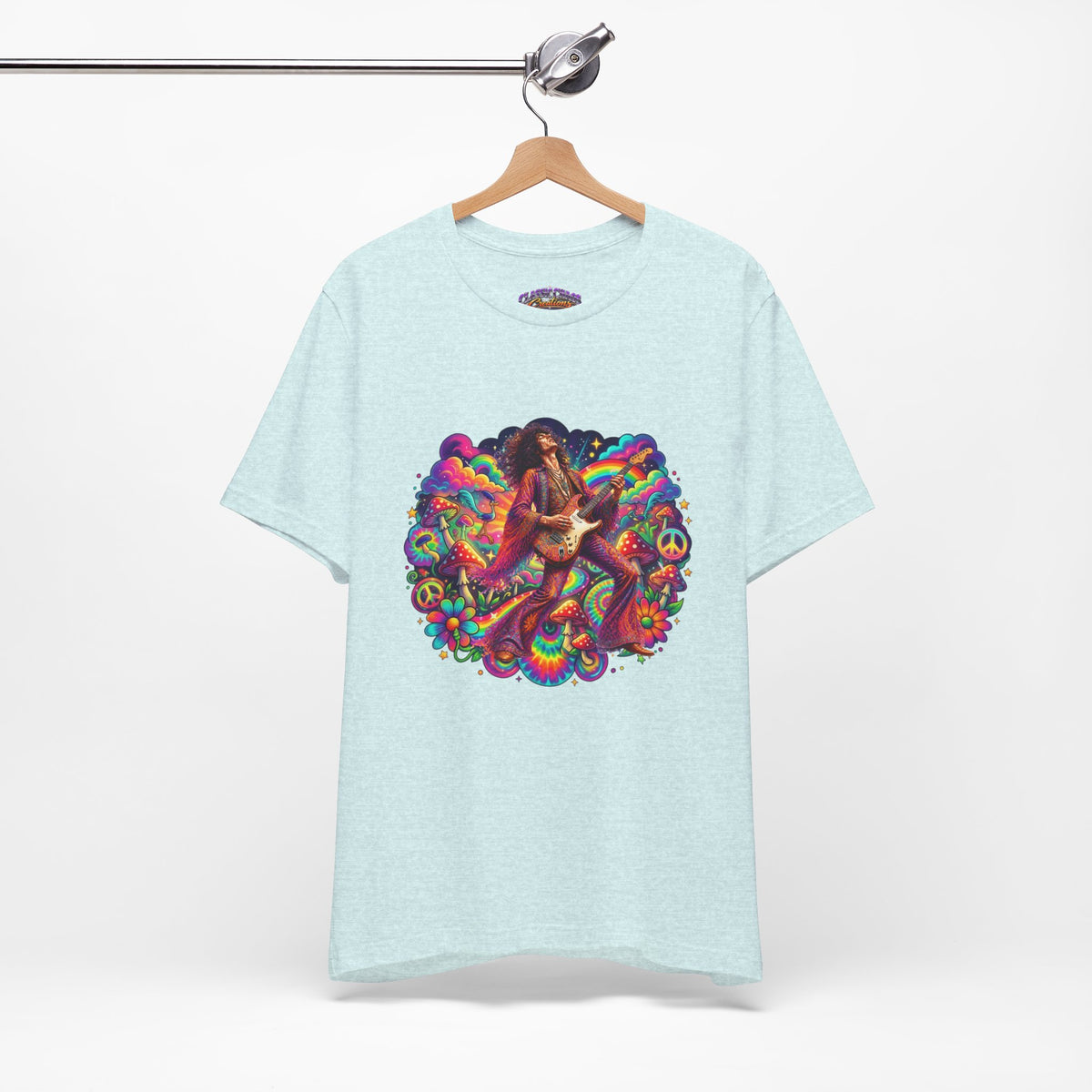Psychedelic Rock Guitarist T-Shirt | Retro 60s Hippie Art