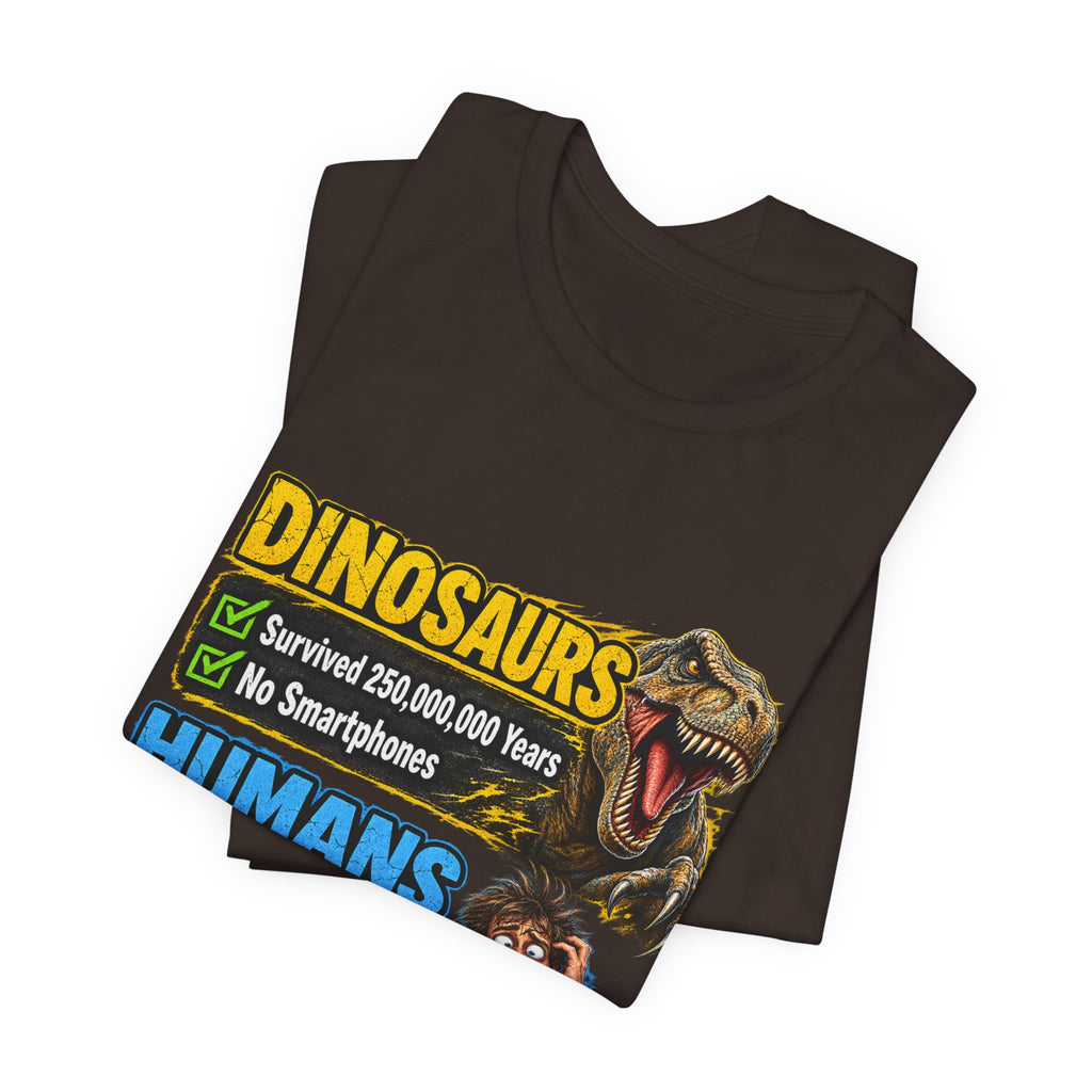 Dinosaurs' vs Humans – Survival Pending Funny Smartphone Graphic Tee