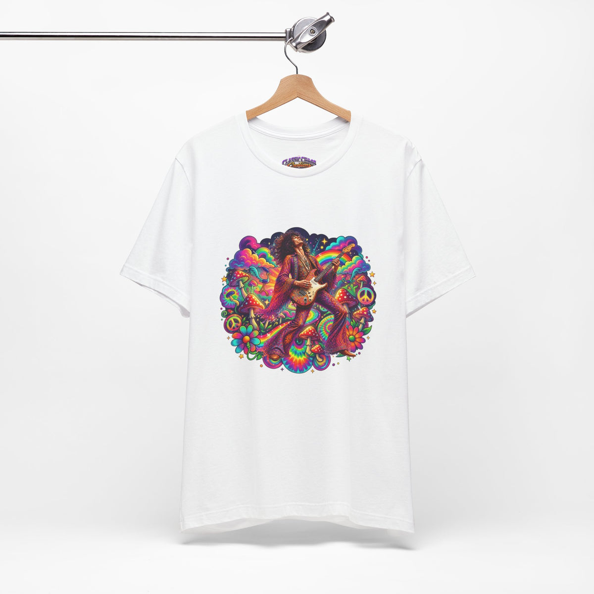 Psychedelic Rock Guitarist T-Shirt | Retro 60s Hippie Art