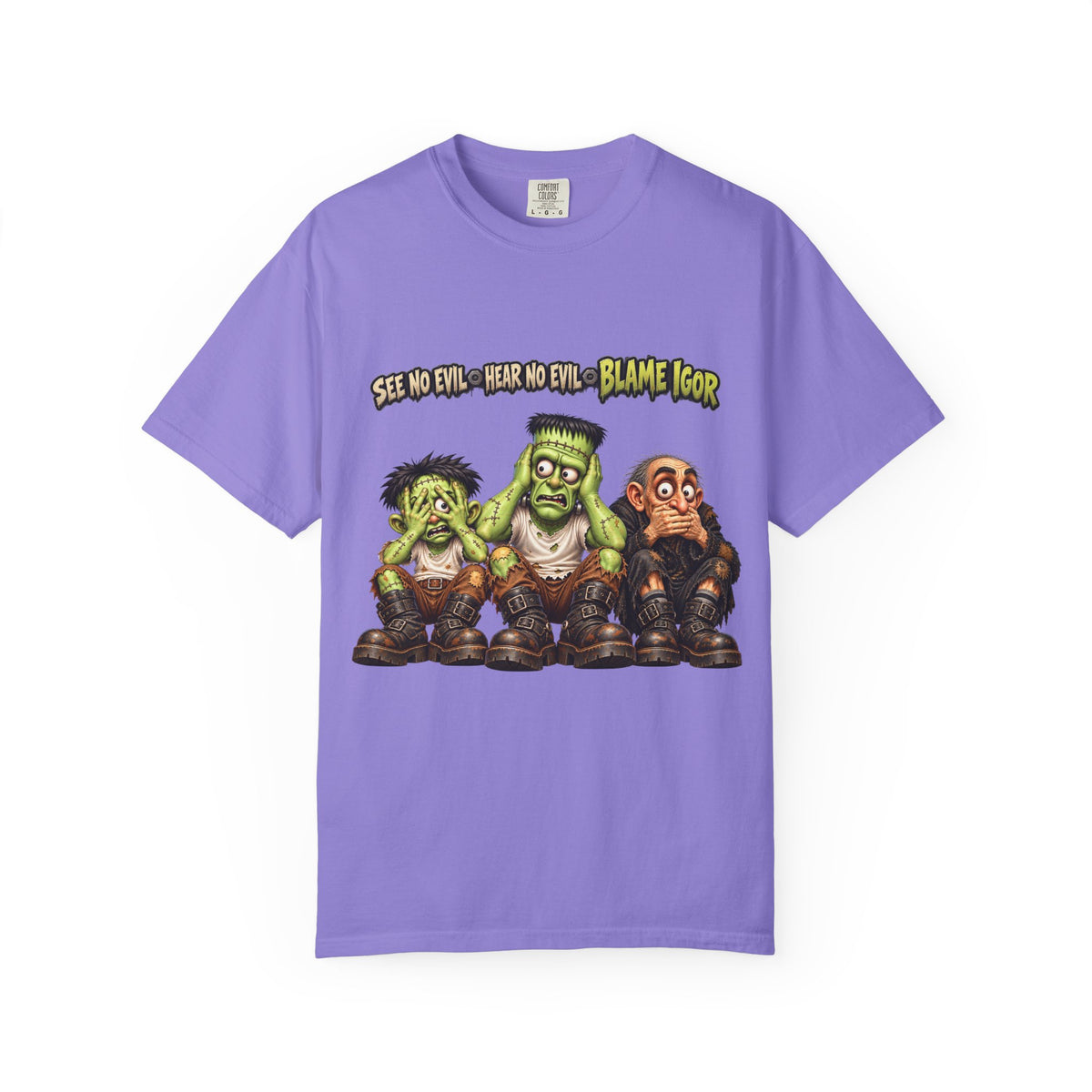 See No Evil Hear No Evil Blame Igor – Funny Monster Mechanic T-Shirt