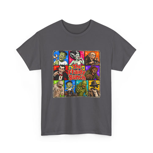 The Fraidy Bunch – Funny Retro Monster Family Halloween Graphic T-Shirt