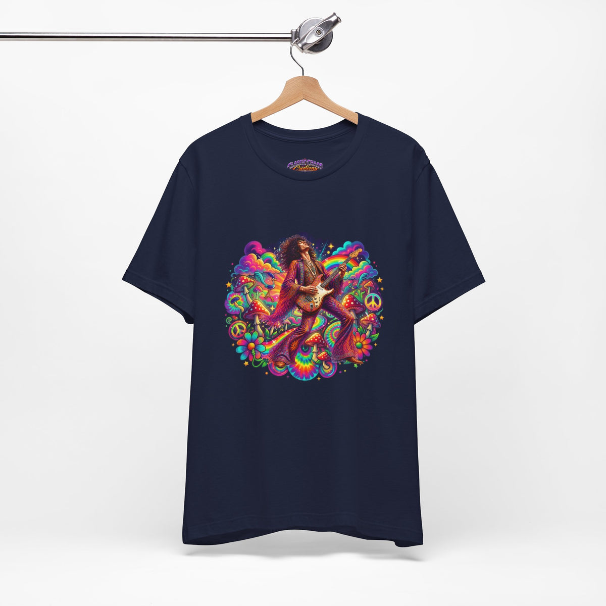 Psychedelic Rock Guitarist T-Shirt | Retro 60s Hippie Art
