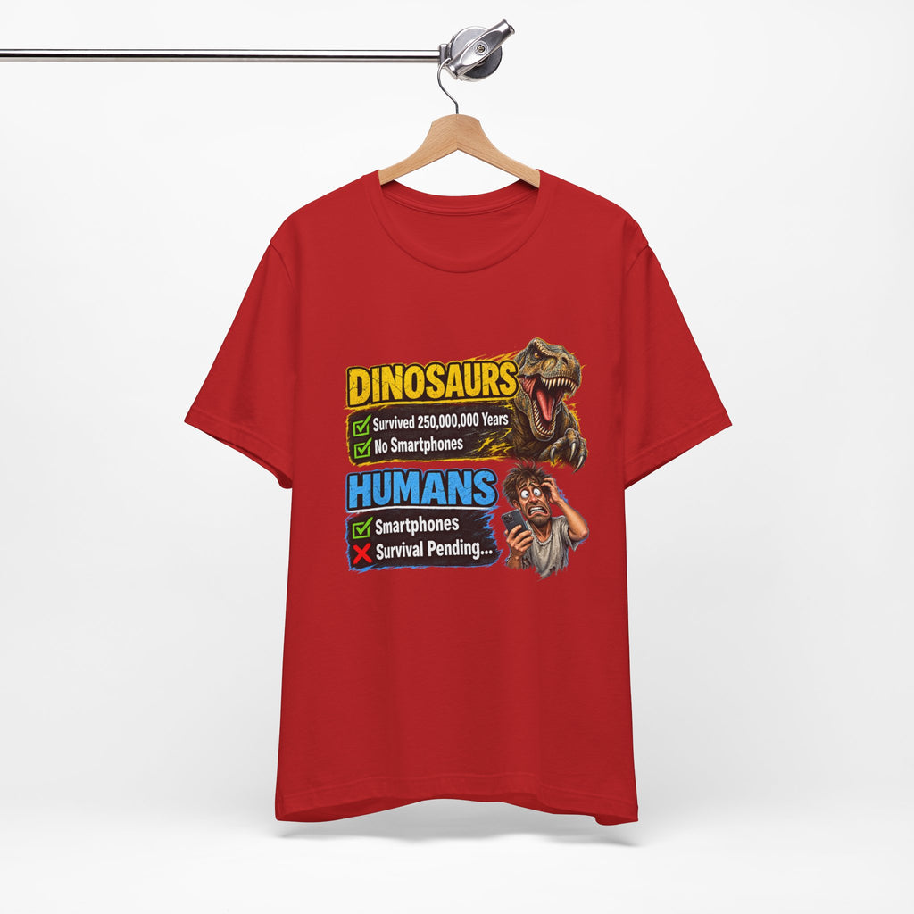 Dinosaurs' vs Humans – Survival Pending Funny Smartphone Graphic Tee