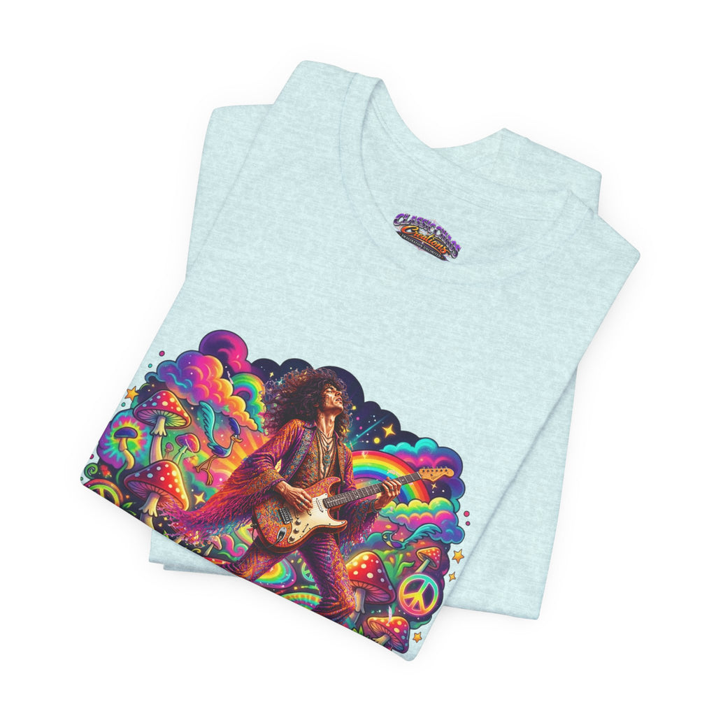 Psychedelic Rock Guitarist T-Shirt | Retro 60s Hippie Art