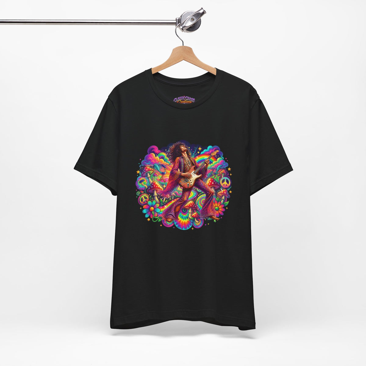 Psychedelic Rock Guitarist T-Shirt | Retro 60s Hippie Art