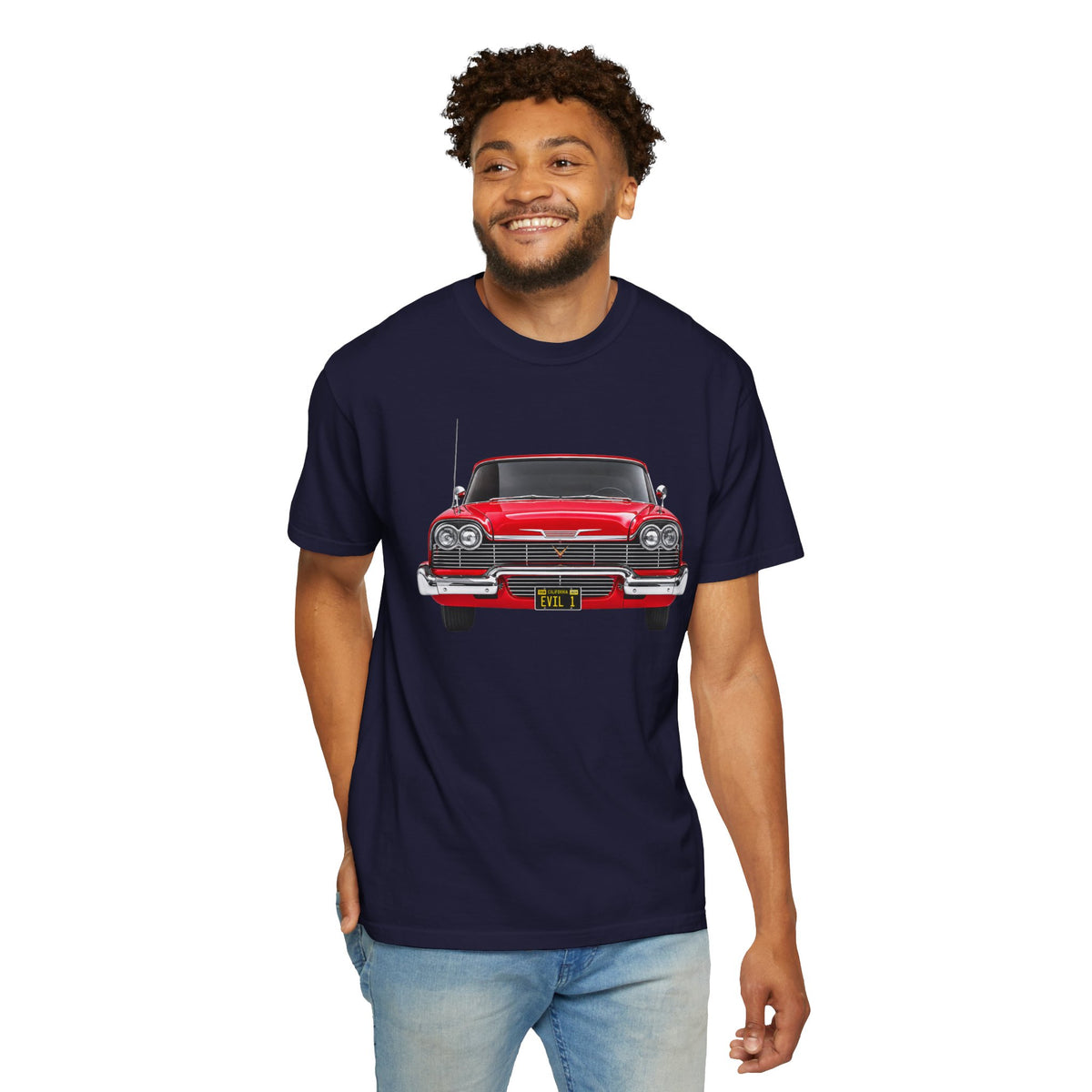 EVIL 1 – Red Classic Custom Car Front View T-Shirt