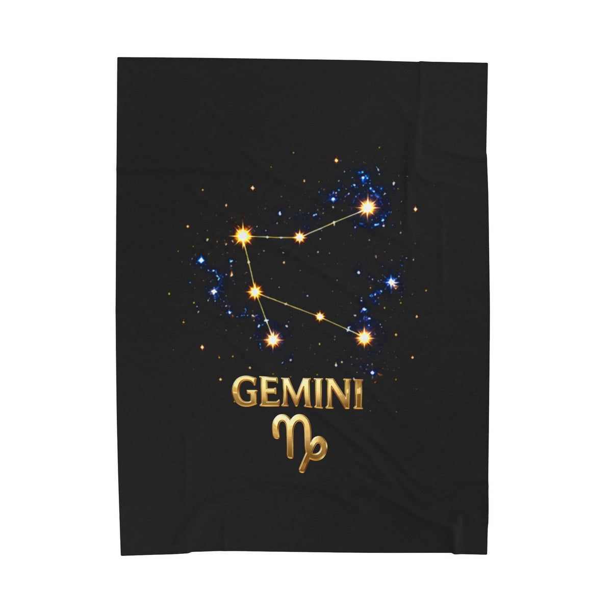Gemini Zodiac Constellation Velveteen Plush Blanket – Celestial Astrology Star Sign Throw