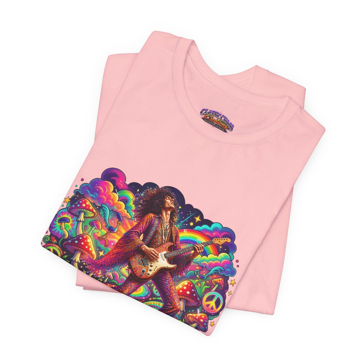 Psychedelic Rock Guitarist T-Shirt | Retro 60s Hippie Art