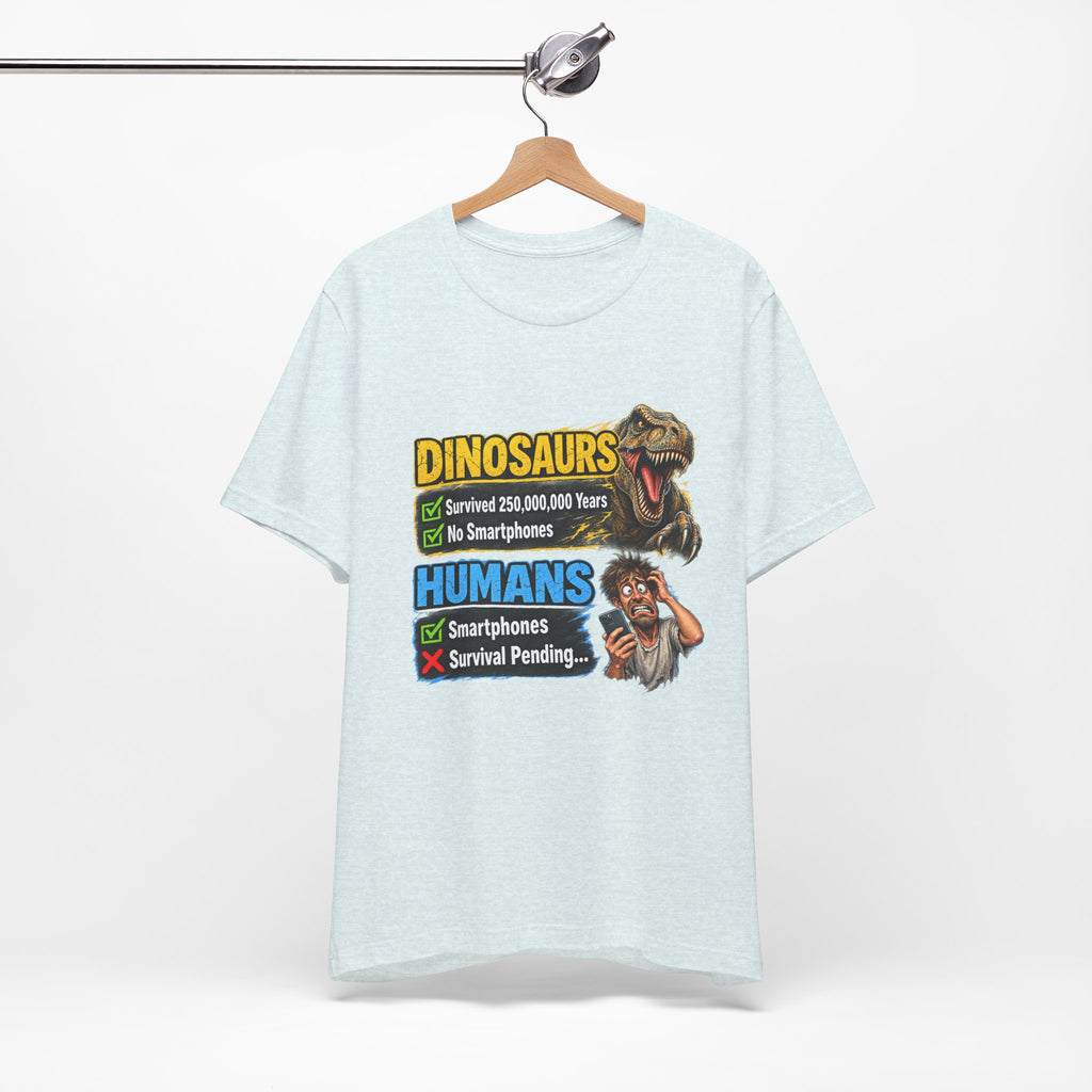Dinosaurs' vs Humans – Survival Pending Funny Smartphone Graphic Tee